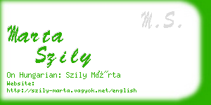 marta szily business card